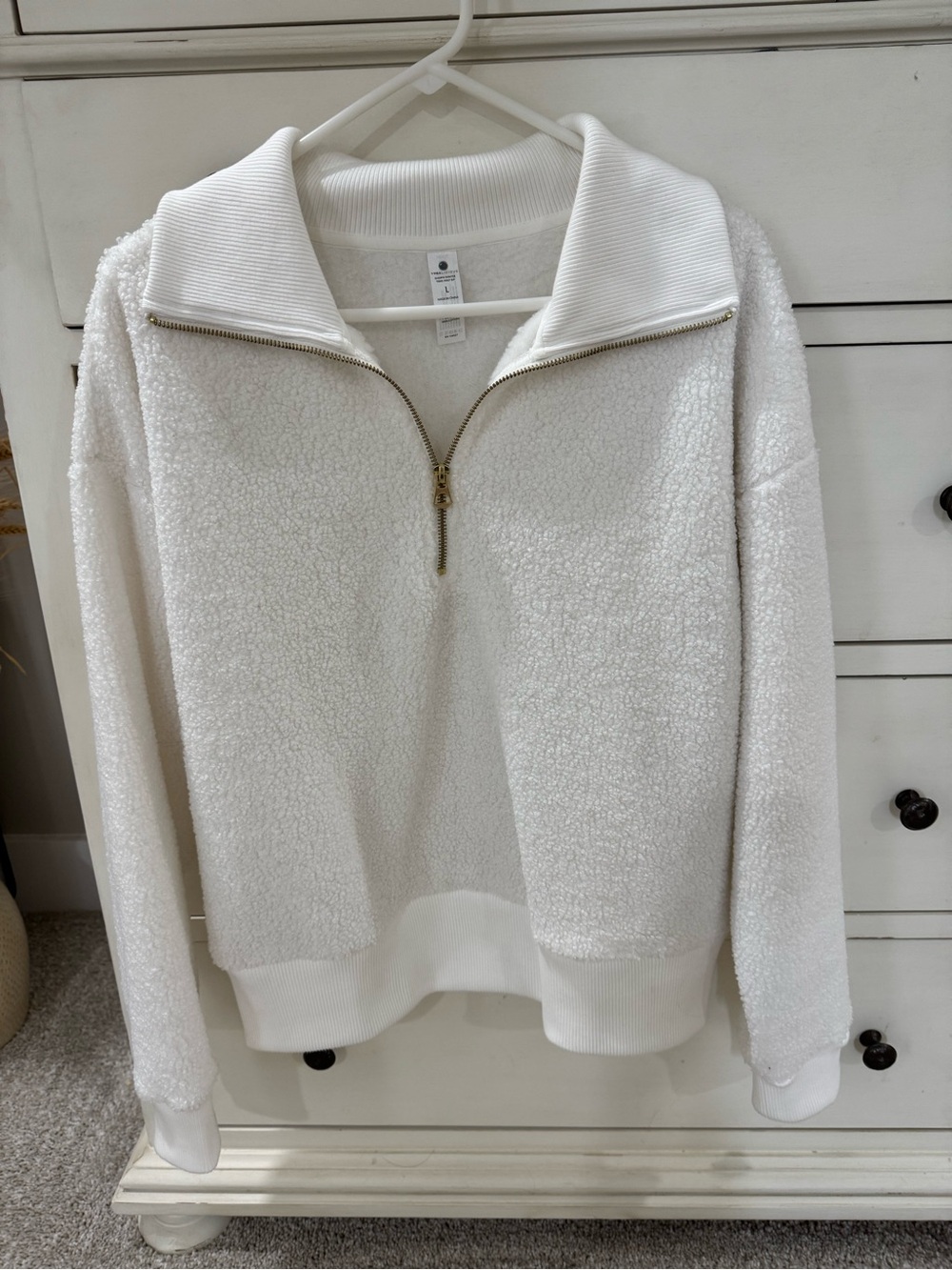 Yogalicious White Sherpa Winter Trail Half Zip